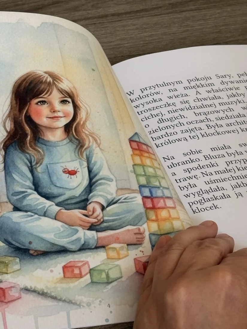 Rozkładówka: ilustracja i tekst